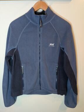 Helly Hansen Full Zip Fleece Jacket Blue Gray Outdoor Gorpcore Small
